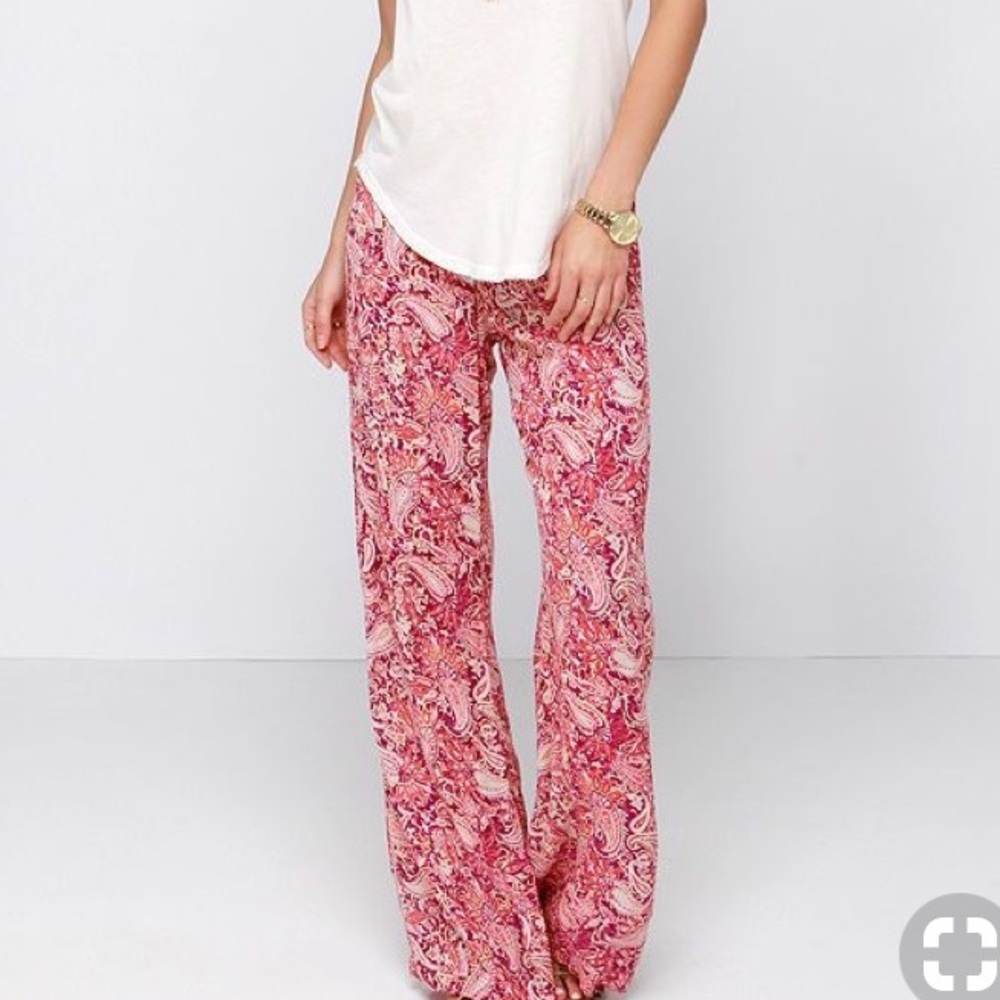 Billabong Red Paisley Pants